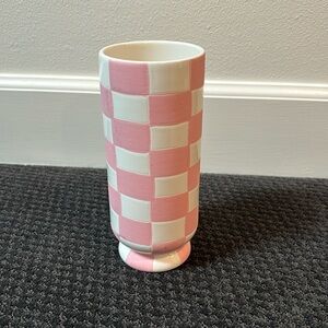 Pink checkered vase